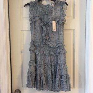 Rebecca Taylor printed vine ruffle dress – size 4